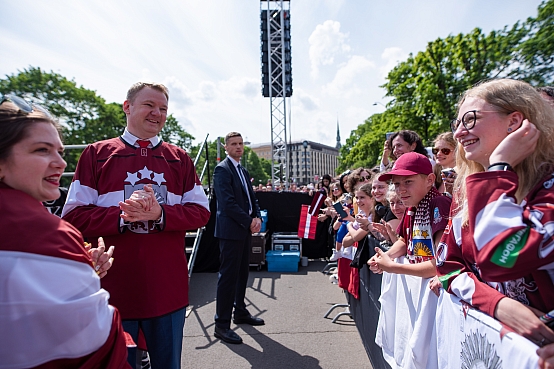 Latvijas hokeja izlases sveikšana