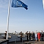 ES karoga pacelšana Rīgas pils Svētā Gara tornī