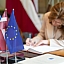 Zanda Kalniņa-Lukaševica akcijas "Atpakaļ uz skolu" ietvaros apmeklē Rīgas Valsts vācu ģimnāziju